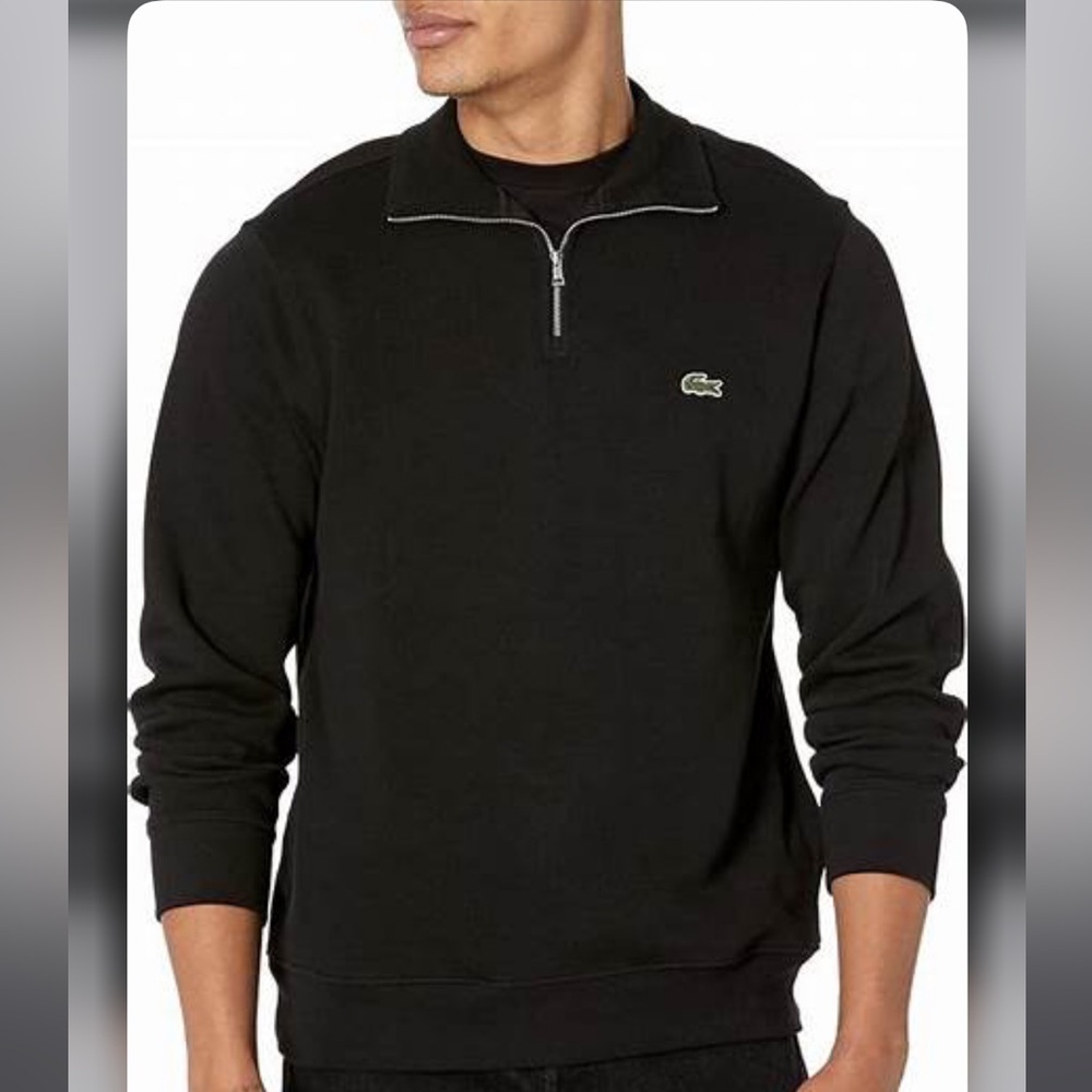 Lacoste Men's Black Quarter Zip